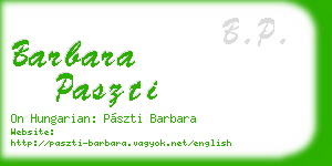 barbara paszti business card